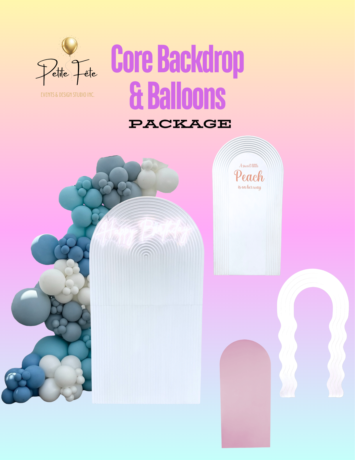 Core Backdrop & Balloon RENTAL Package