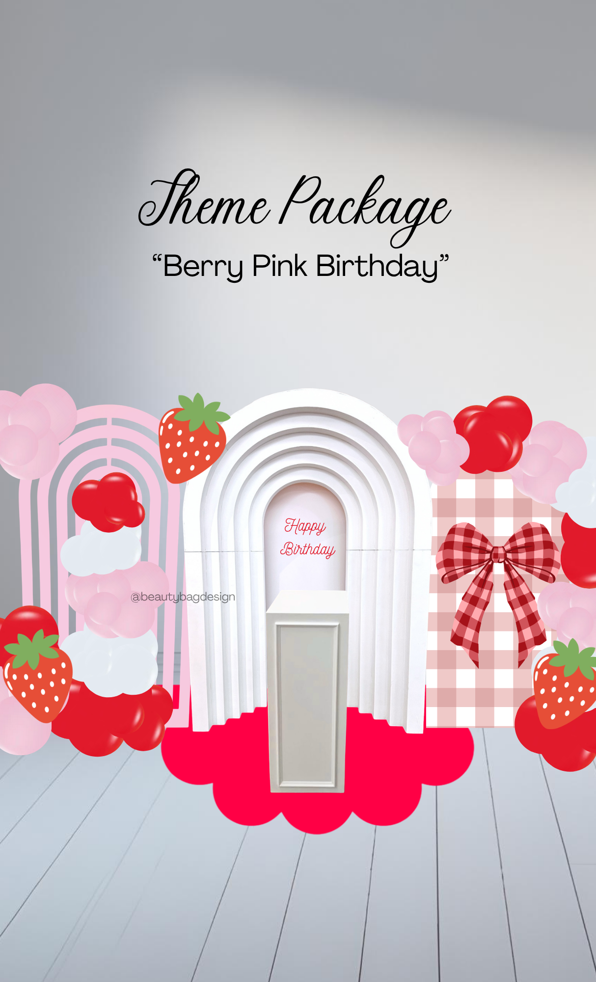 "Berry Pink Birthday" Theme RENTAL Package