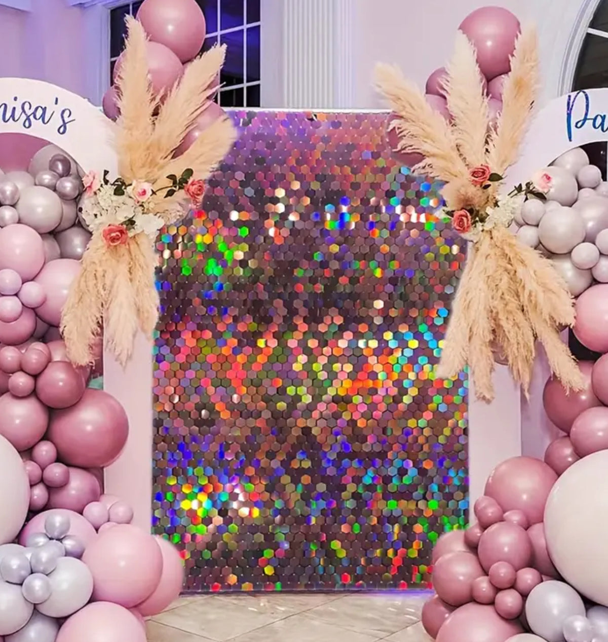 Backdrop Stand Rental Shimmer Wall with Heavy Duty Backdrop Stand RENTAL – BeautyBagDesign